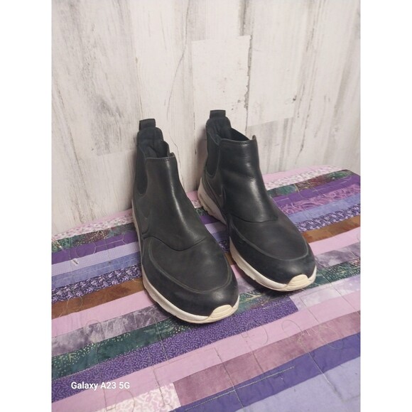 Nike Air Max Thea Mid Shoes Womens Size 10 Black Leather Comfort Walking Sneaker - Picture 1 of 9